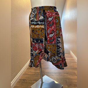 Lavish Polyester Multicolor Paisley Print M Woman’s Skirt